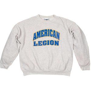Vintage Lee American Legion Gray Pullover Crew Neck Sweatshirt X-Large Cotton